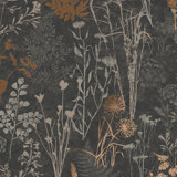 Zen Floral Metallic Wallpaper Double Roll