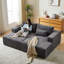 Fauteuil modulaire surdimensionné de 87 po sans assemblage requis Autianna, lit inclinable en velours côtelé gris moelleux et fauteuil confortable-121363480