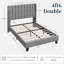 Upholstered Bed Frame with Channel Tufted Headboard-77082585-130850689