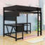 Lit mezzanine double avec bureau, tablettes, DEL et station de charge-1978525007