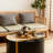 Black gold round mirror coffee table