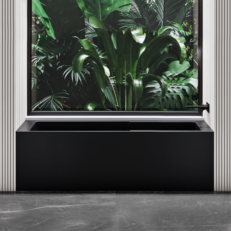 Voltaire 60" x 30" Alcove Bathtub with Apron, Right, Matte Black