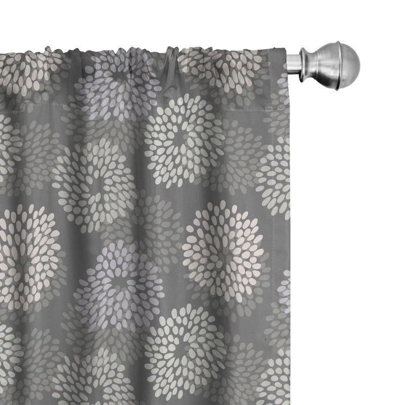 Floral Semi-Sheer Rod Pocket Curtain Panels, 28" x 63"