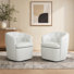 Fauteuil demi-tonneau pivotant rembourré Classic avec accoudoirs encastrés uniques