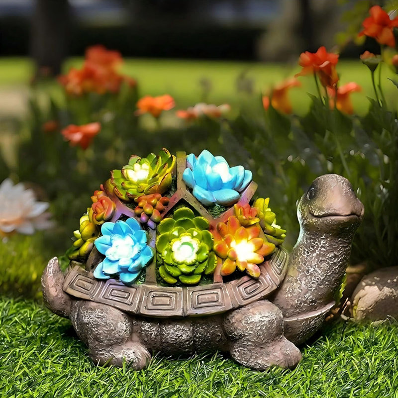 Figurine de tortue solaire pour l'extérieur
