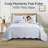 Oxford Microfiber Embossed Lightweight Comforter Set with Pillow Shams-126056587-126056581