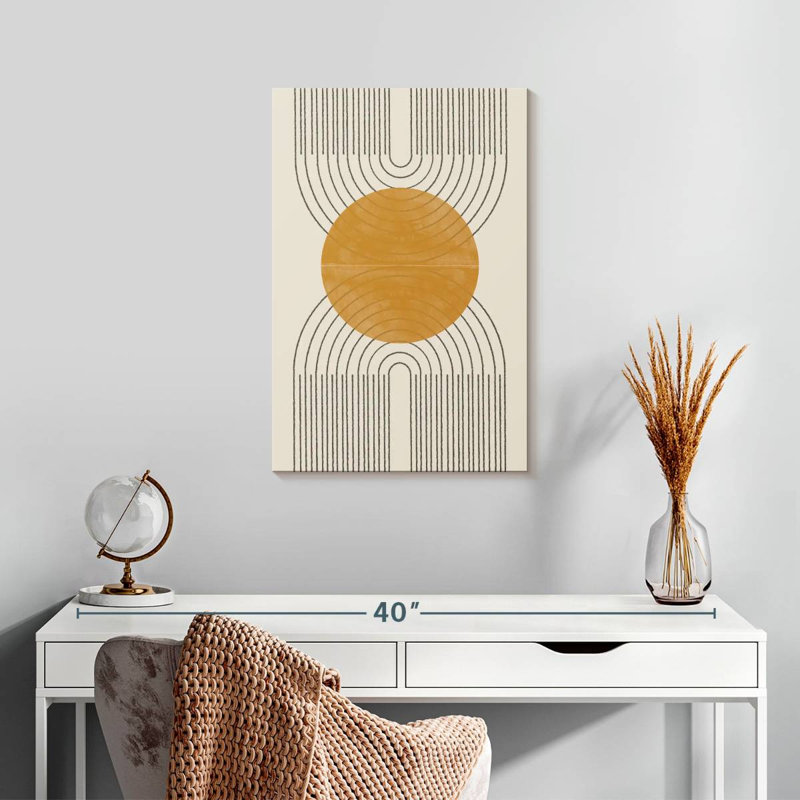 Avery Minimal Line Arch Gold Sun, H 24 po x l 16 po