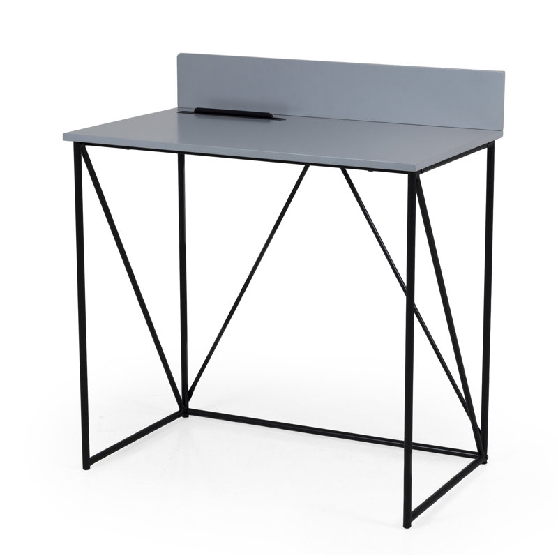 Harper-Rose Steel Writing Desk, Gray/Black