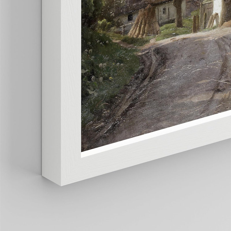 " Countryside Wall Art Natural Landscape Country Farmhouse Vintage Painting Print ", 11" H x 14" W x 0.75" D, White