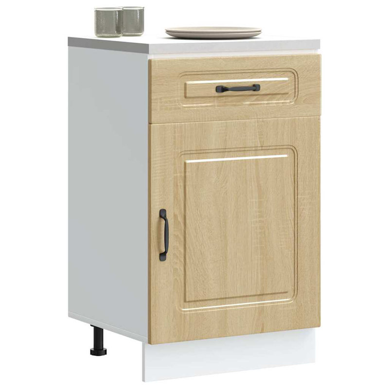 Pieds réglables en bois d'ingénierie vidaXL, H 32,09 po x l 19,69 po x P 18,11 po, Blanc très luisant