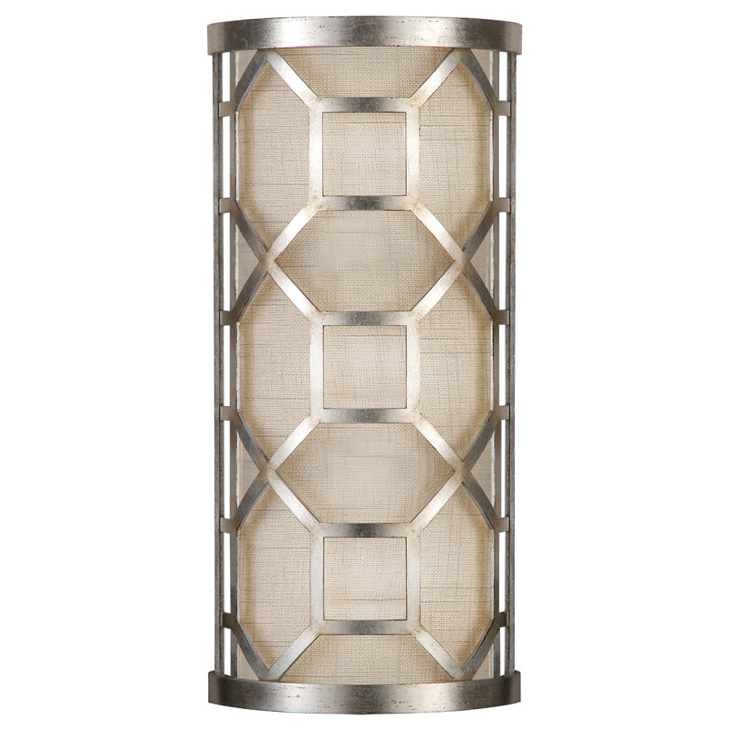 Allegretto Flush Mounted Sconce, 17" H x 8" W x 4" D, Platinized Silver