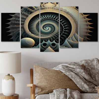 Future Waves Seascape Of Ocean Sounds VI - Abstract Shapes Wall Decor - 5 Panels