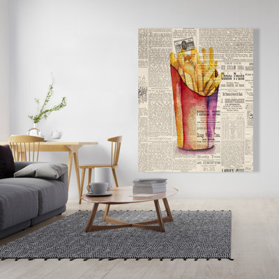 Toile frites style rétro - cuisine beige