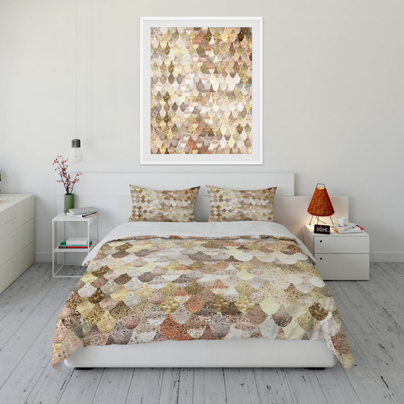 Polyester Channel Geometric Shapes Comforter, King Comforter + 2 King Pillowcases