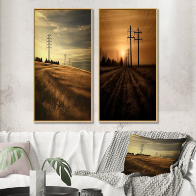 «Power Lines», ensemble de 2 reproductions d'art mural