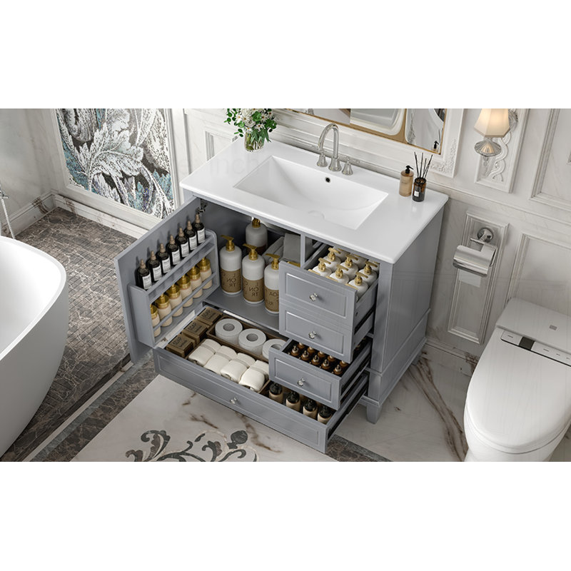Meuble-lavabo 36 po avec lavabo en céramique