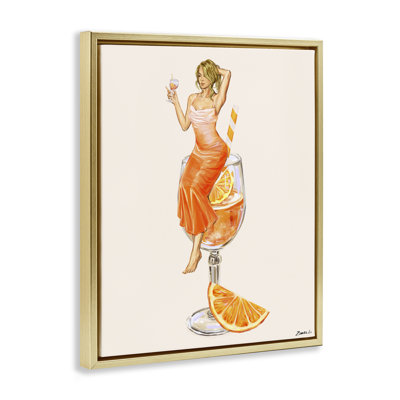 Woman & Orange Slice Cocktail