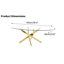Table basse 39 po avec plateau en verre trempé et pieds en croix dorée 39 po