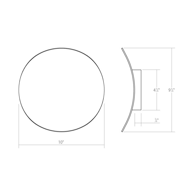 Applique murale encastrée à intensité variable à 2 lumières DEL Malibu Discs ™, Gris tourterelle, H 10 po x l 10 po x P 2 po