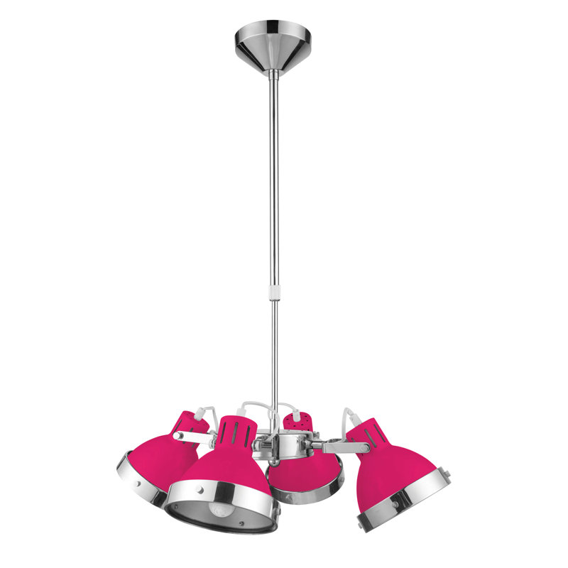 Garby 4 - Light Sputnik Chandelier, Hot Pink