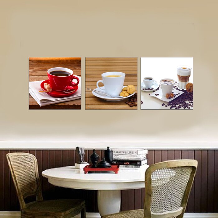 3-tlg. Leinwandbilder-Set Kaffee