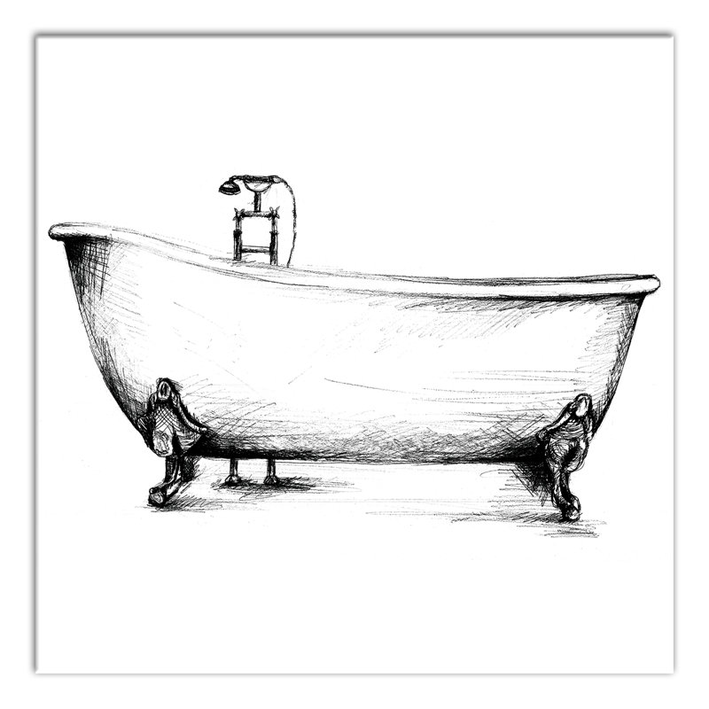 Vintage Bathaign - Reproduction d'art graphique sur toile, H 12 po x l 12 po, Toile tendue