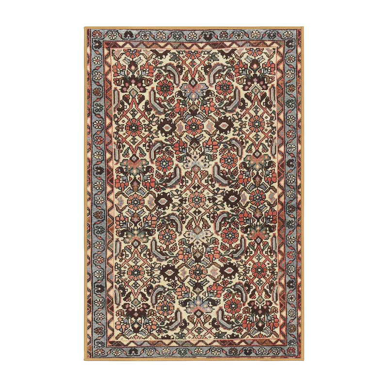 Tapis traditionnel mehroon/noir/bleu, Rectangle 4 pi x 6 pi