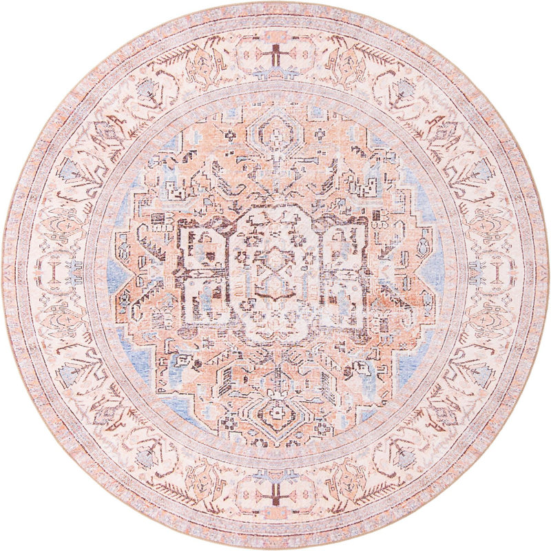 Chenille Geometric Indoor Rug, Round 7'7"