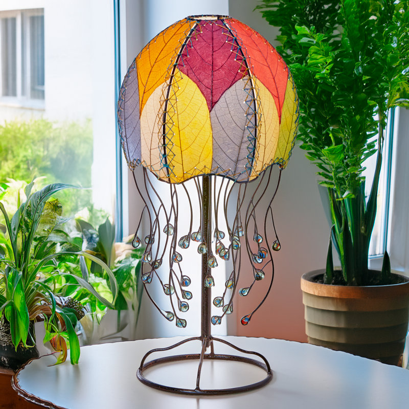 Vestfold Metal Novelty Lamp, Green/Natural/Sea Blue