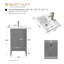 Ensemble de meuble-lavabo sur pied lavabo simple 24 po avec plateau en céramique blanche-105208968-105208969-119711649