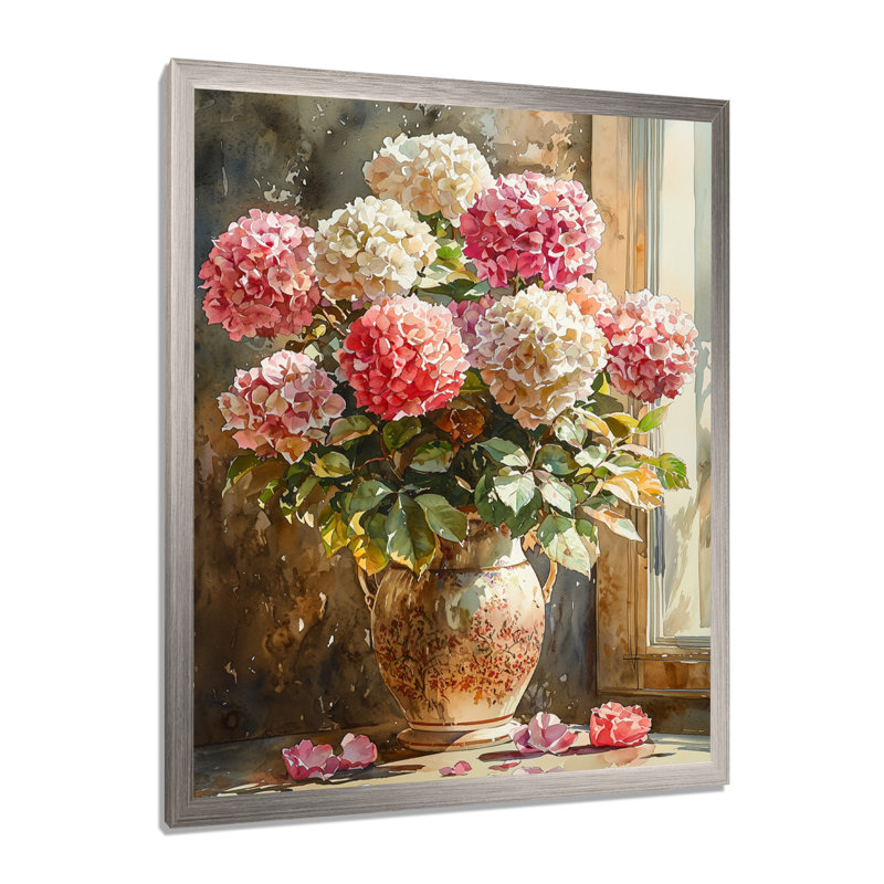 Cunningham - salon d'art mural floral, H 44 po x l 34 po, Reproduction encadrée d'une seule photo, Argent argent