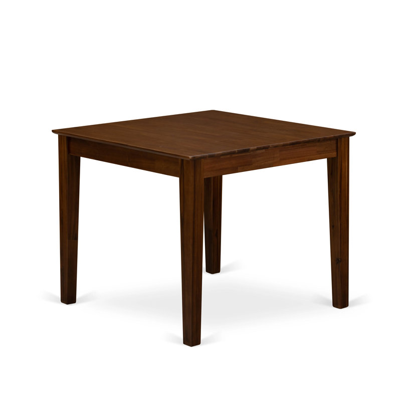 5 Piece Dining Room Set consists A Dining Table and 4 Mist Beige Polyester Fabric Upholstered Chairs, Antique Walnut