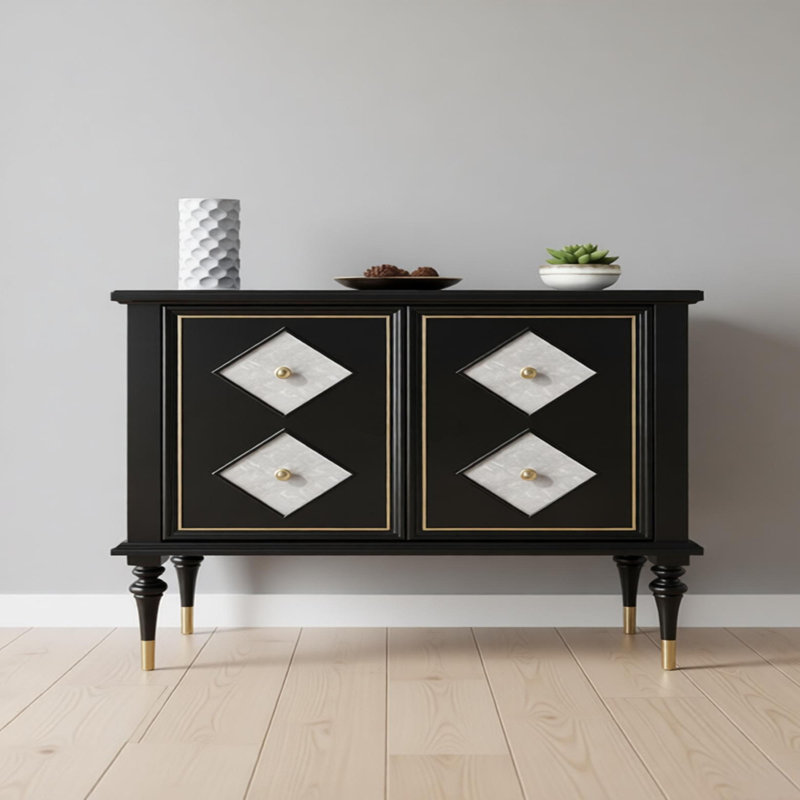Buffet de rangement rétro de style français, H 33,46 po x l 51,18 po x P 15,74 po