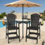 Chaises Adirondack d'extérieur hautes avec plateau de connexion-1063293682