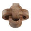 Sculpture décorative en bois sculpté, motif nœud entrelacé, pour la décoration intérieure - Bords arrondis géométriques, idéale pour le salon - 20 cm, marron
