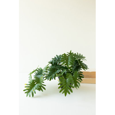 ARTIFICIAL MINI PHILODENDRON  IN A BLACK PLASTIC POT