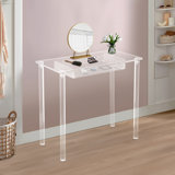 Clear Acrylic Small Makeup Table With Drawer
