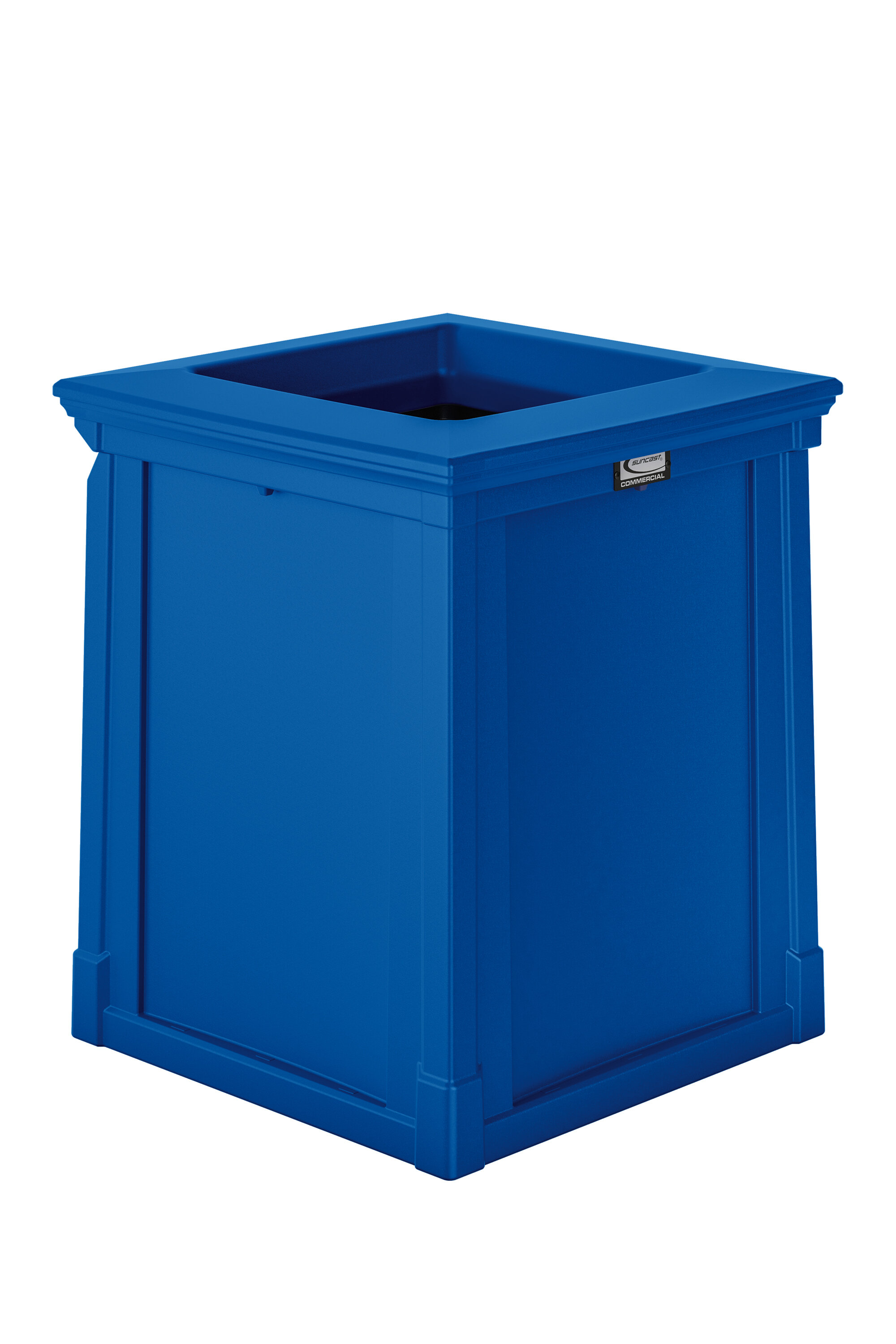 Suncast Commercial Square Metal Trash Can With 2 Way Lid 30 Gallon