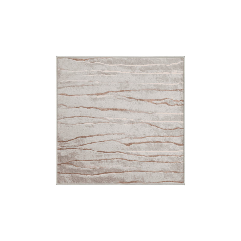 Tapis beige soyeux et moelleux, Square 8'