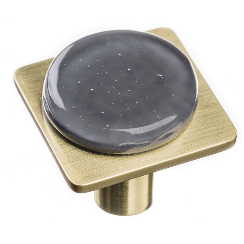 Geometric Square Knob, Satin Brass