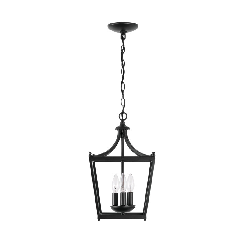 Luminaire suspendu géométrique à 3 lumières Alysee, Noir mat