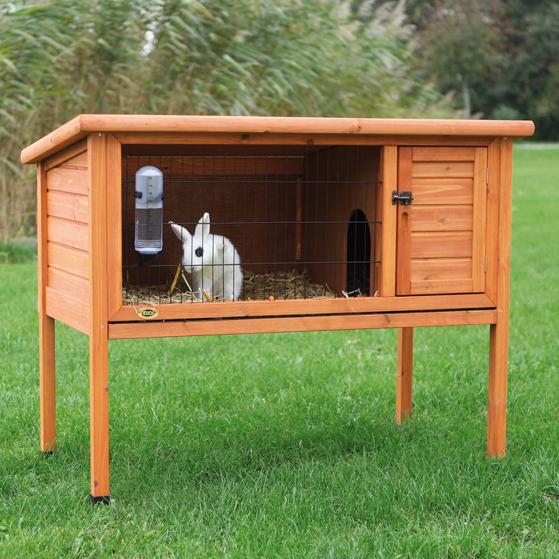 Large Brown Wooden Outdoor Small Animal Hutch with Tray
