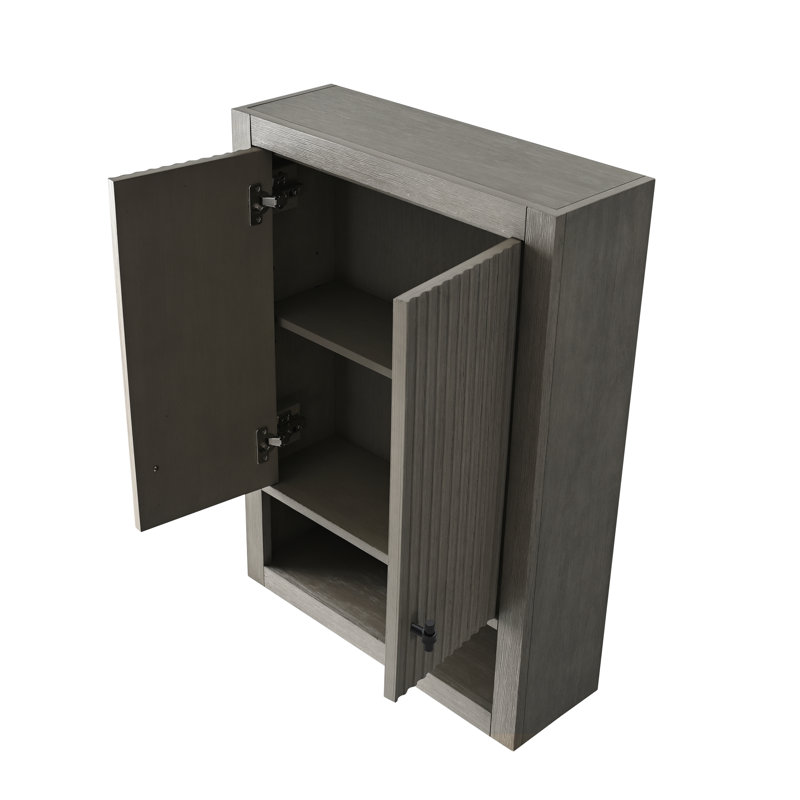Wall Bathroom Shelves, Driftwood Gray, Matte Black