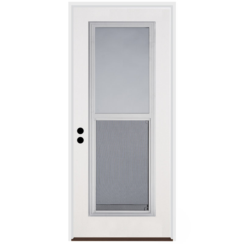 Porte d'extérieur pré-suspendue 36 po x 80 po pleine longueur en fibre de verre lisse avec poteau 4-9 / 16 po, Droite