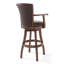 Tabouret de bar pivotant avec accoudoirs en bois et similicuir Shockley-512361540