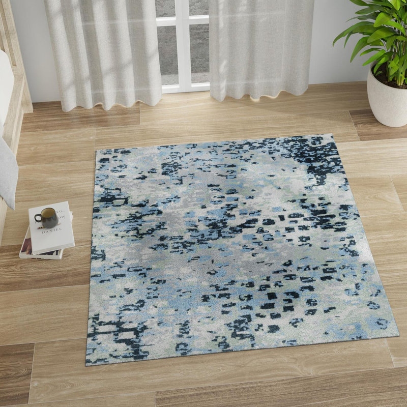 Azion Abstract Indoor Rug, Square 5'3"