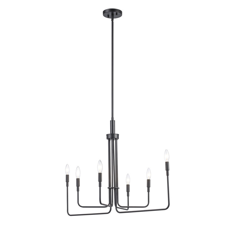 Lustre chandelier 6 lumières Tullis Juniper, Noir