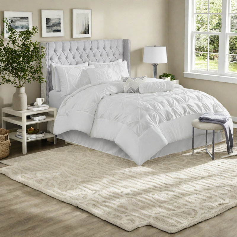 Elegant 7-piece Bedding Sets, 100% Polyester Comforter With Tufted Design For Home