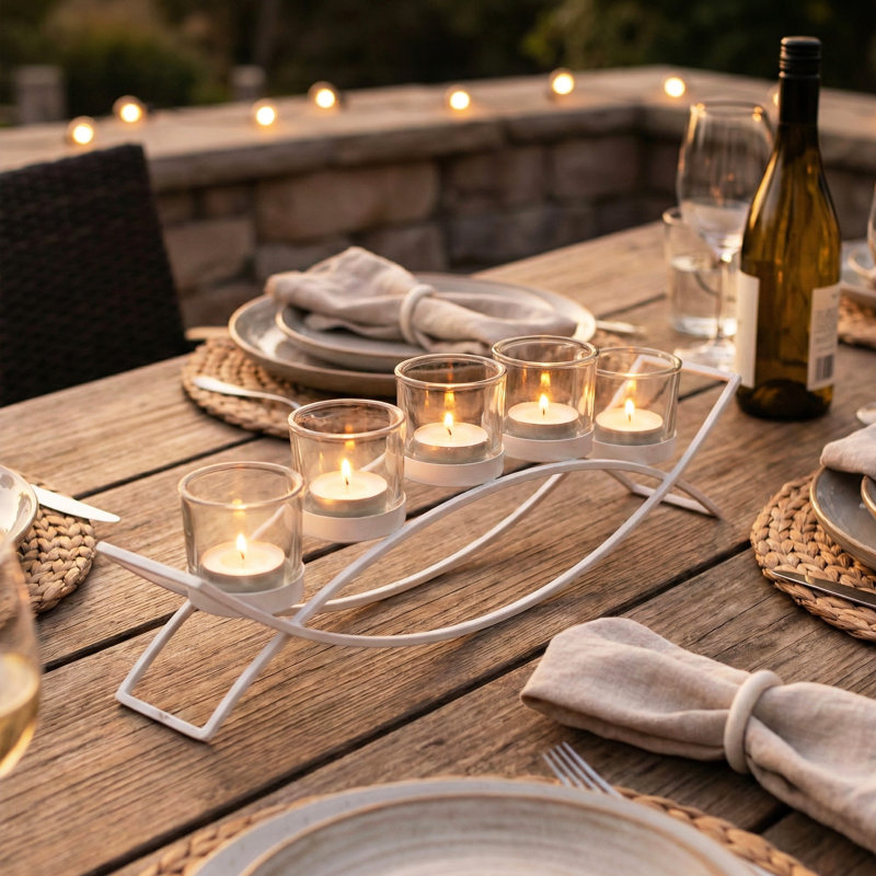 Centre de table en fer Iron, Blanc