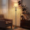 Lampe sur pied en laiton antique 65,8 po avec veilleuse